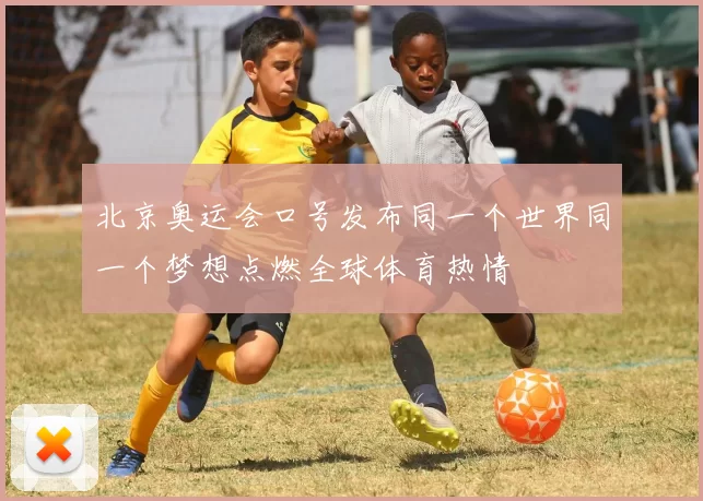 北京奥运会口号发布同一个世界同一个梦想点燃全球体育热情